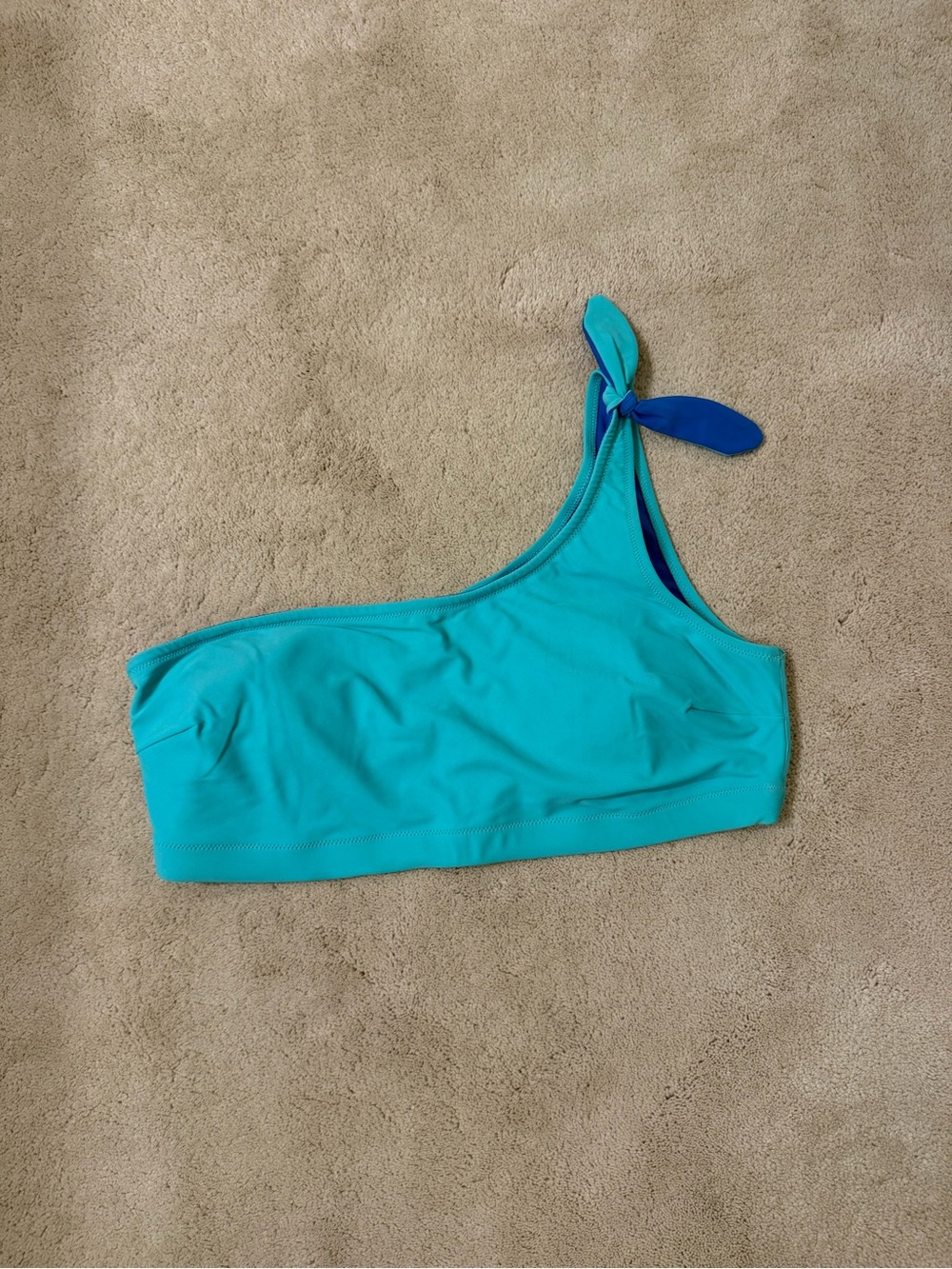 Old Navy One-Shoulder Bikini Top in Turquoise and Royal Blue